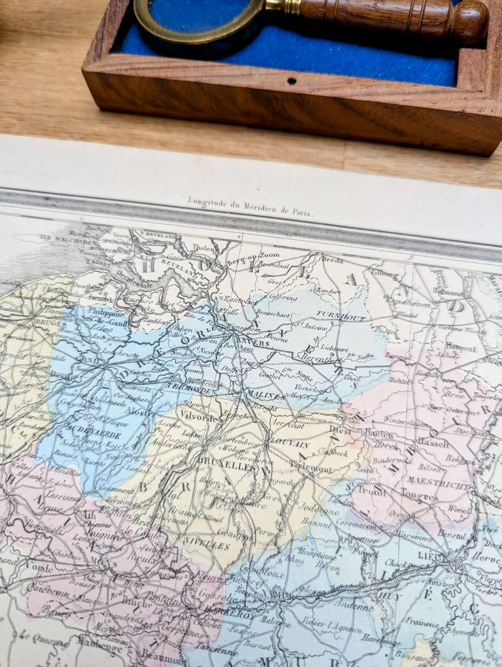 A Bélgica, mapa antigo, impresso em 1852. Autêntico. – photo 10